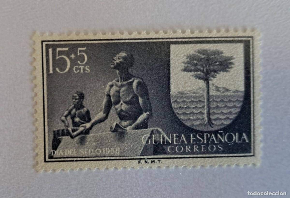 Sellos: SELLO DE CORREOS - GUINEA ESPA&Ntilde;OLA 15 + 5 CTS. - D&Iacute;A DEL SELLO 1956