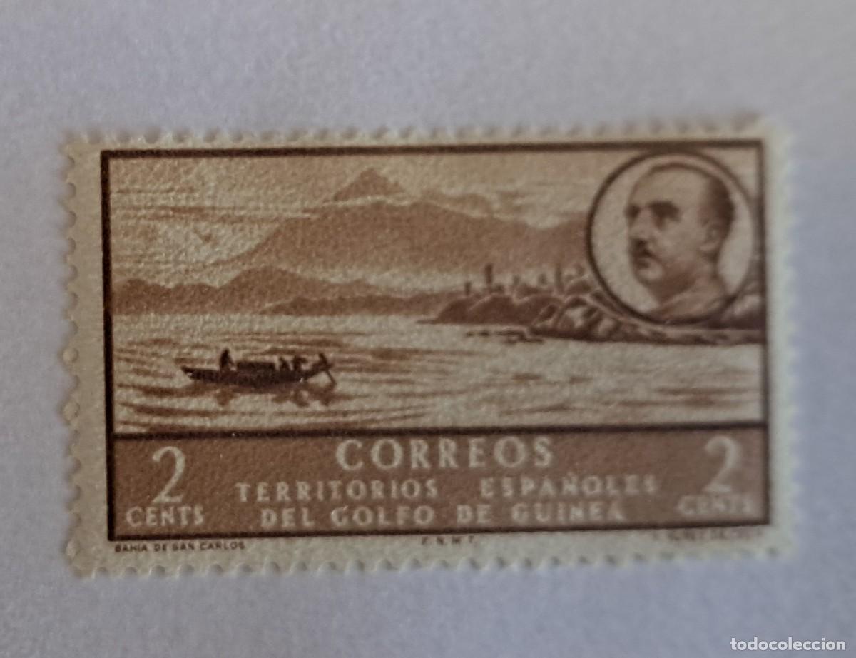 Sellos: TERRITORIOS ESPA&Ntilde;OLES DEL GOLFO DE GUINEA - 2 C&Eacute;NTIMOS - BAHIA DE SAN CARLOS