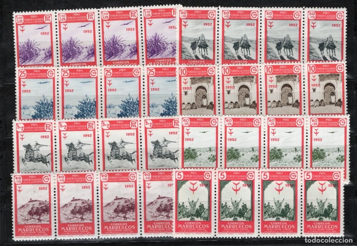 Timbres: Sellos dependencias espa&ntilde;olas MARRUECOS a&ntilde;o 1952 EDIFIL 361/368** bloque de 4 v.c. 220 &euro;