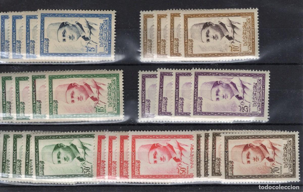 Sellos: Sellos dependencias MARRUECOS frances 4 series completas