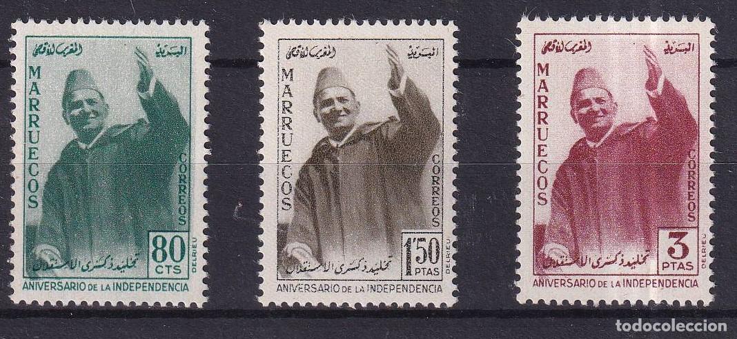 Sellos: Sellos dependencias espa&ntilde;olas MARRUECOS REINO INDEPENDIENTE a&ntilde;o 1957 EDIFIL 21/23** v.c. 22 &euro;