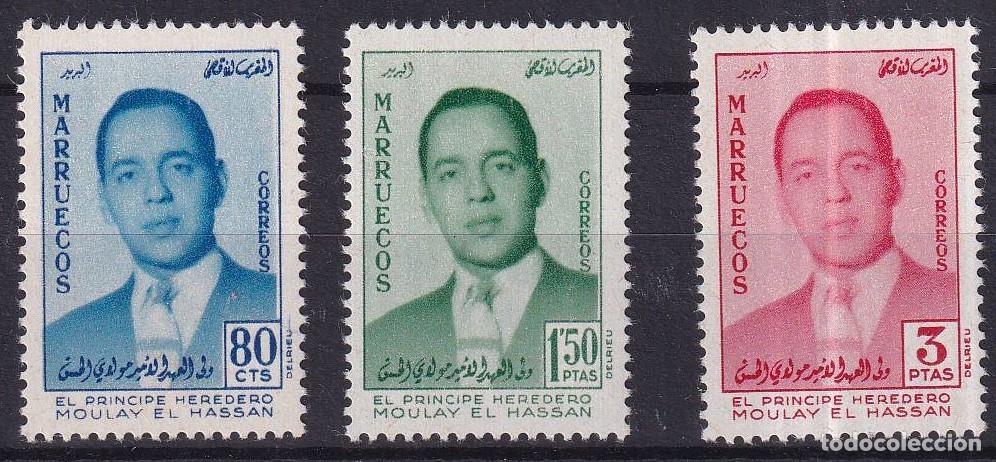 Sellos: Sellos dependencias espa&ntilde;olas MARRUECOS REINO INDEPENDIENTE a&ntilde;o 1957 EDIFIL 24/26* v.c. 22 &euro;