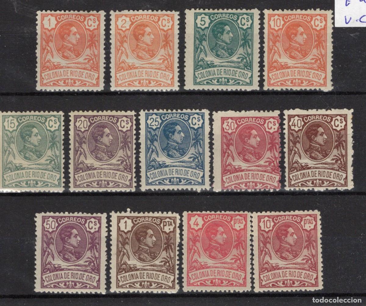 Timbres: Sellos dependencias espa&ntilde;olas RIO DE ORO a&ntilde;o 1909 EDIFIL 41/53* v.c. 65 &euro;