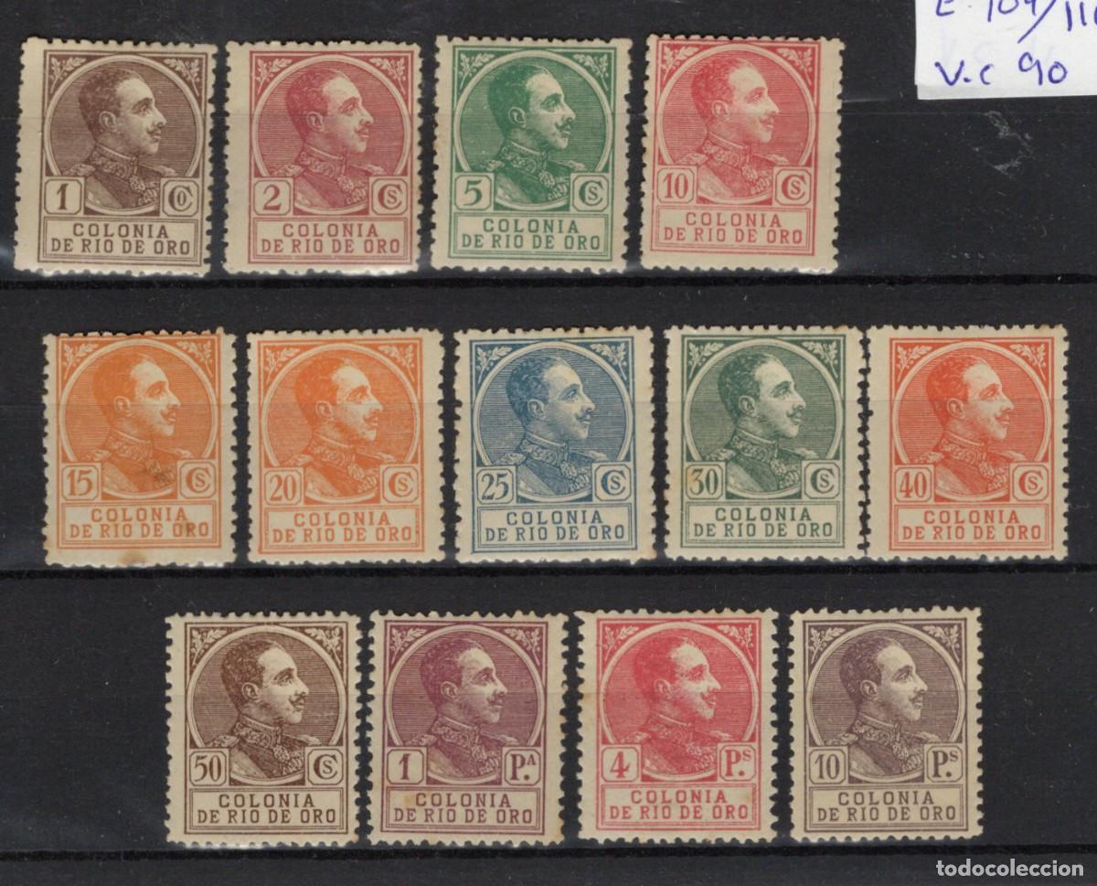 Stamps: Sellos dependencias espa&ntilde;olas RIO DE ORO a&ntilde;o 1919 EDIFIL 104/116* v.c. 90 &euro;