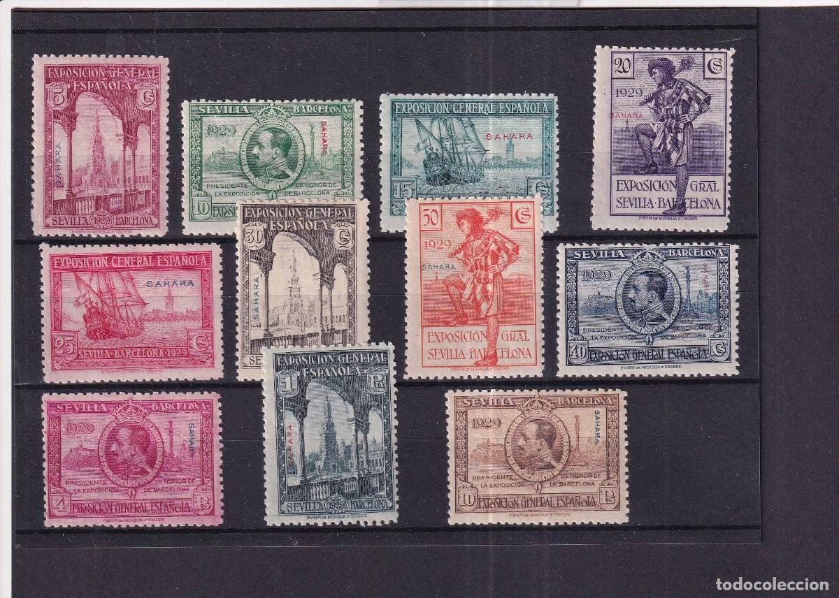 Timbres: Sellos dependencias espa&ntilde;olas SAHARA a&ntilde;o 1929 EDIFIL 25/35* v.c. 110 &euro;
