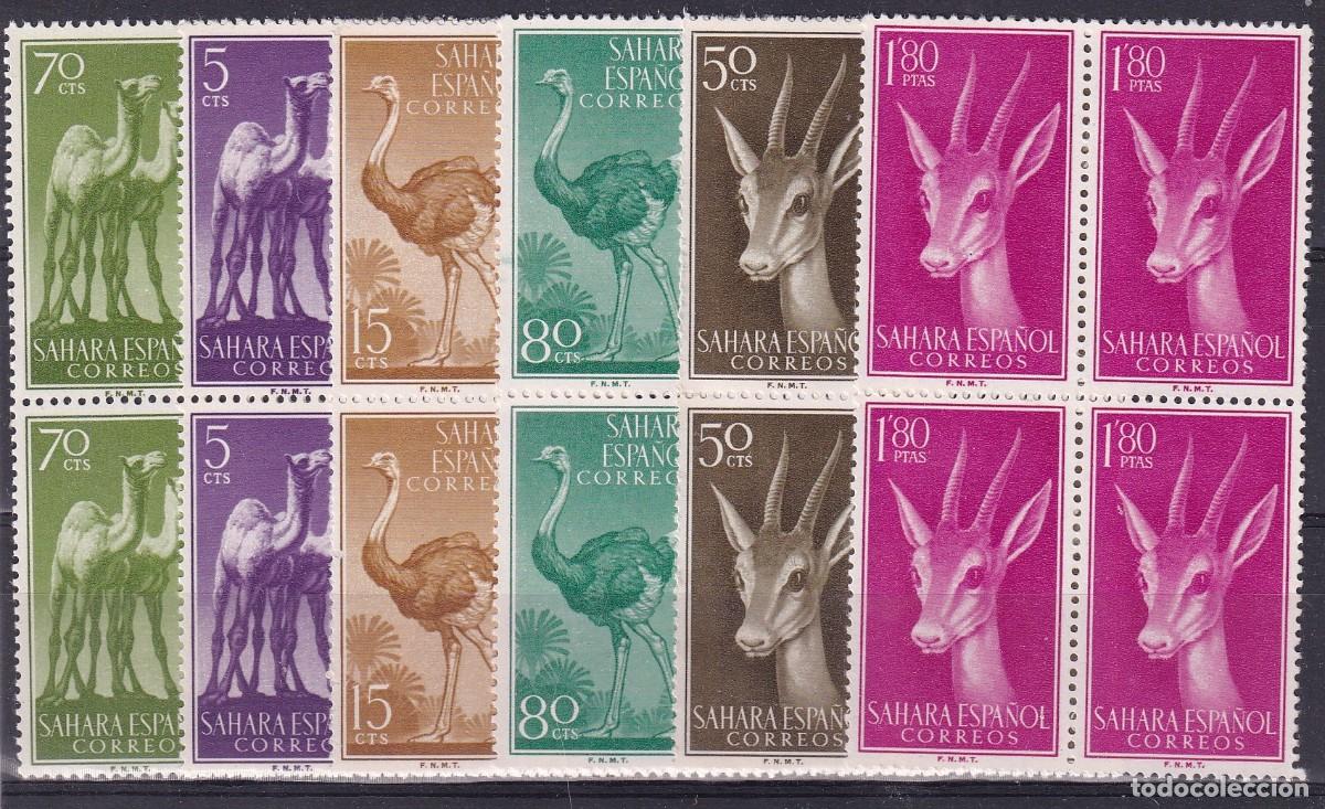 Sellos: Sellos dependencias espa&ntilde;olas SAHARA a&ntilde;o 1955 EDIFIL 133/138** en bloque de 4 v.c. 19 &euro;