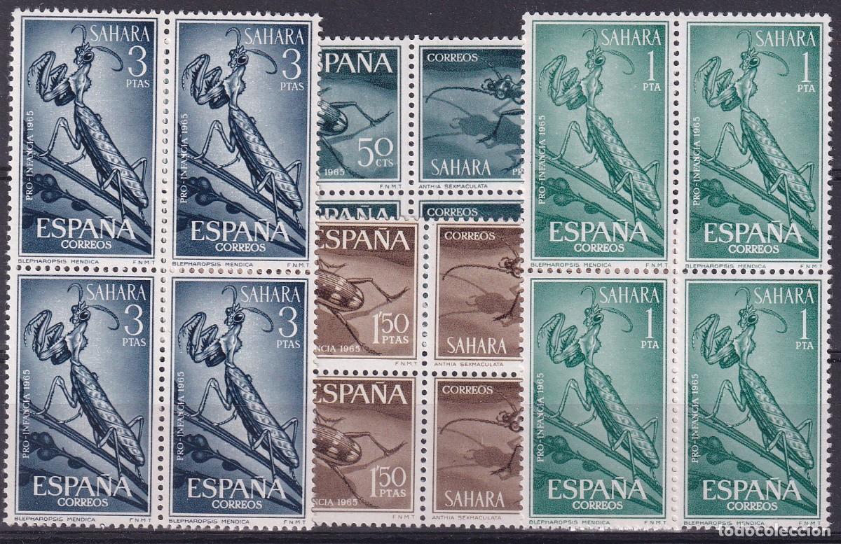 Sellos: Sellos dependencias espa&ntilde;olas SAHARA a&ntilde;o 1965 EDIFIL 242/245** en bloque de 4 v.c. 16 &euro;