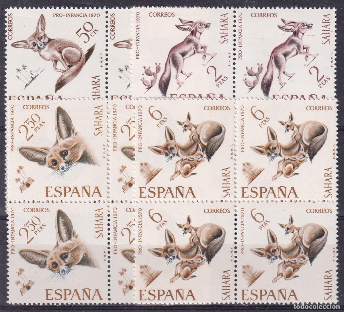 Sellos: Sellos dependencias espa&ntilde;olas SAHARA a&ntilde;o 1968 EDIFIL 279/282** en bloque de 4 v.c. 12 &euro;