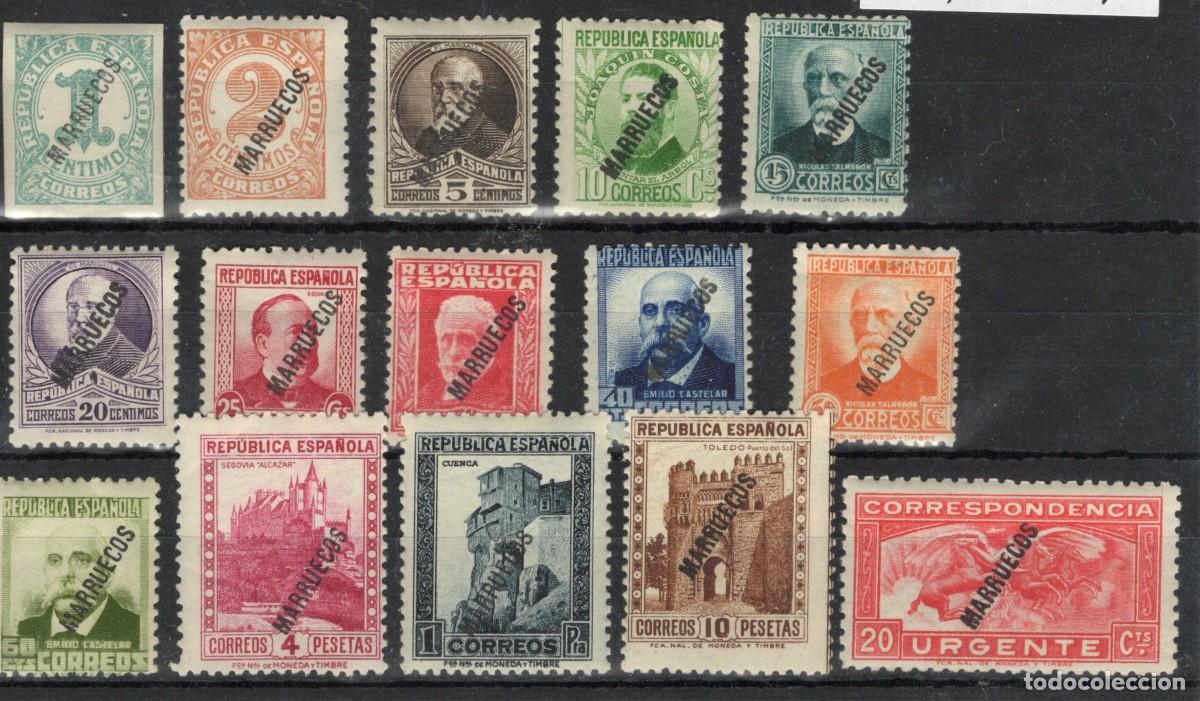 Sellos: Sellos dependencias espa&ntilde;olas TANGER a&ntilde;o 1933/38 EDIFIL 70/84** v.c. 185 &euro;