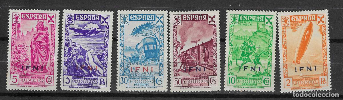 Sellos: IFNI BENEFICENCIA 1943 EDIFIL 7/12** SIN FIJASELLOS