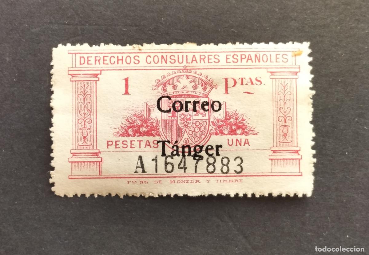Sellos: SELLO DERECHOS CONSULARES ESPA&Ntilde;A (T&Aacute;NGER) HABILITADO 1938 - EDIFIL 143.