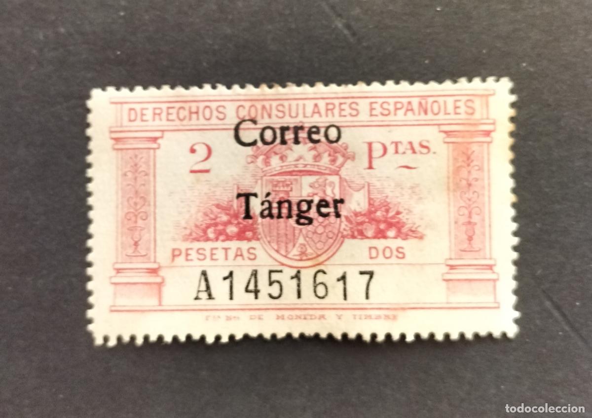 Sellos: SELLO DERECHOS CONSULARES ESPA&Ntilde;A (T&Aacute;NGER) HABILITADO 1938 - EDIFIL 144.