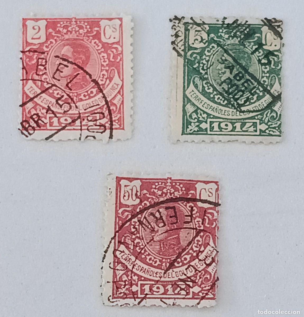 Sellos: Sellos excolonias espa&ntilde;olas Guinea 1914, Edifil 99, 100 y 107
