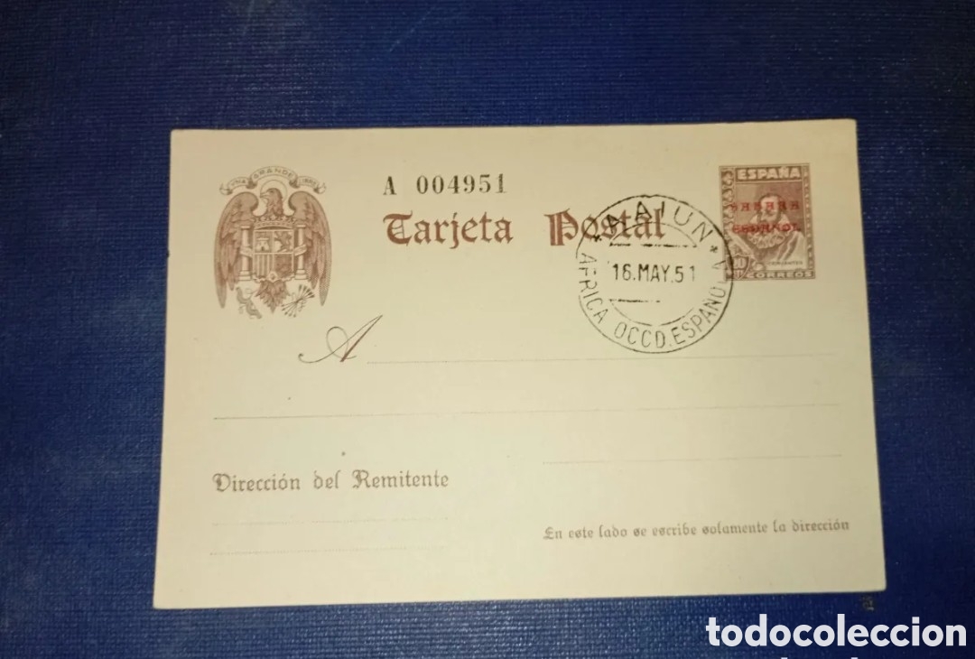 Sellos: ESPA&Ntilde;A - SAHARA ESPA&Ntilde;OL 1941 - TARJETA ENTERO POSTAL CAT&Aacute;LOGO EDIFIL 1 - CERVANTES