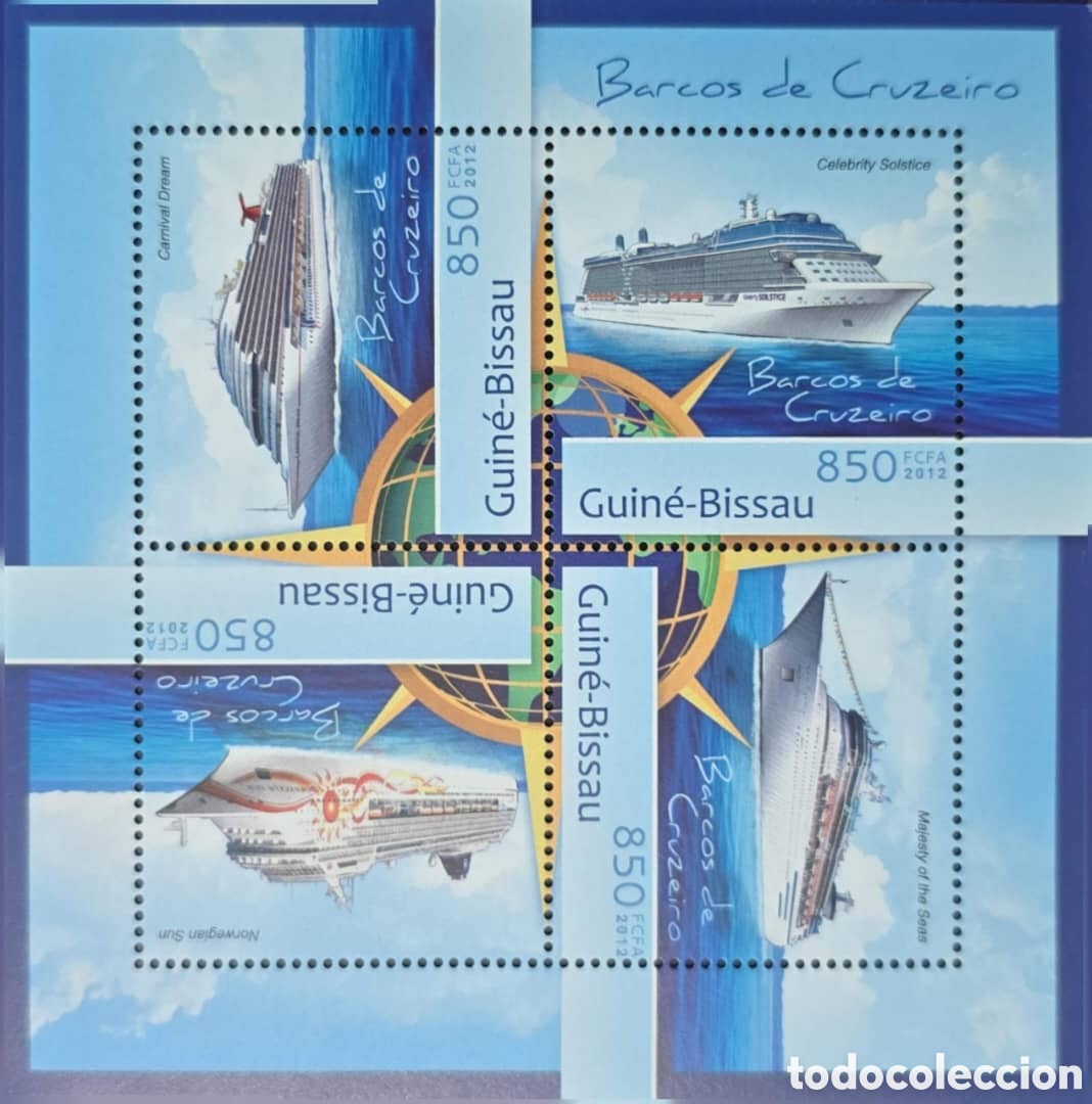 Sellos: CA),2012Guinea-Bissau Thematic block on great modern cruise ships (including Carnival Dream and Cele