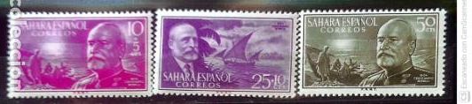 Sellos: Sahara. 120/22 Pro-Infancia: Emilio Bonelli. 1955. Sellos nuevos y numeraci&oacute;n Edifil.