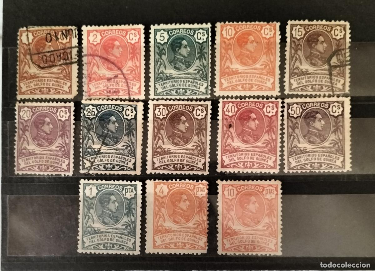 Sellos: SELLO GUINEA- COLONIA ESPA&Ntilde;OLA - ALFONSO XIII - 1909- EDIFIL 59 al 71 (completa).