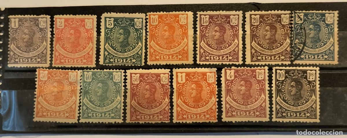 Sellos: SELLO GUINEA- COLONIA ESPA&Ntilde;OLA - ALFONSO XIII - 1914- EDIFIL 98 al 110 (completa).