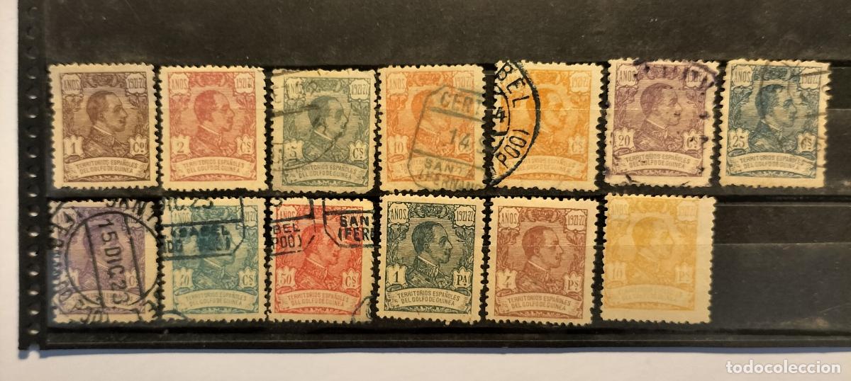 Sellos: SELLO GUINEA- COLONIA ESPA&Ntilde;OLA - ALFONSO XIII - 1922- EDIFIL 154 al 166 (completa).