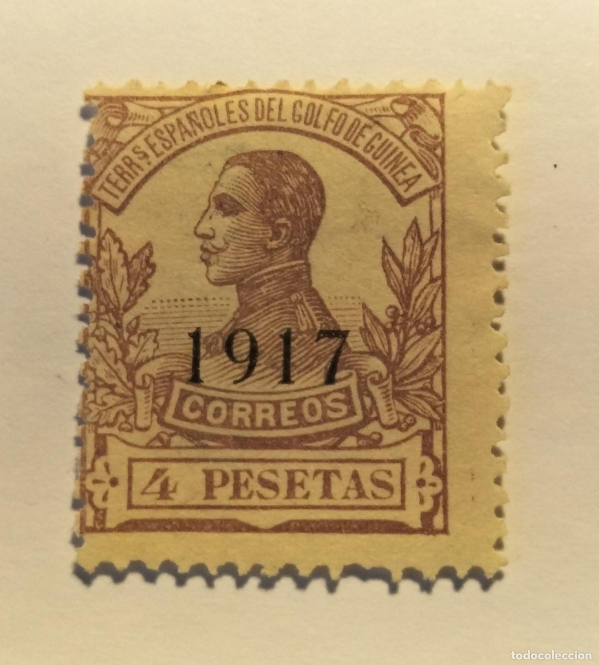Sellos: SELLO GUINEA- COLONIA ESPA&Ntilde;OLA - ALFONSO XIII - 1917- EDIFIL 122.