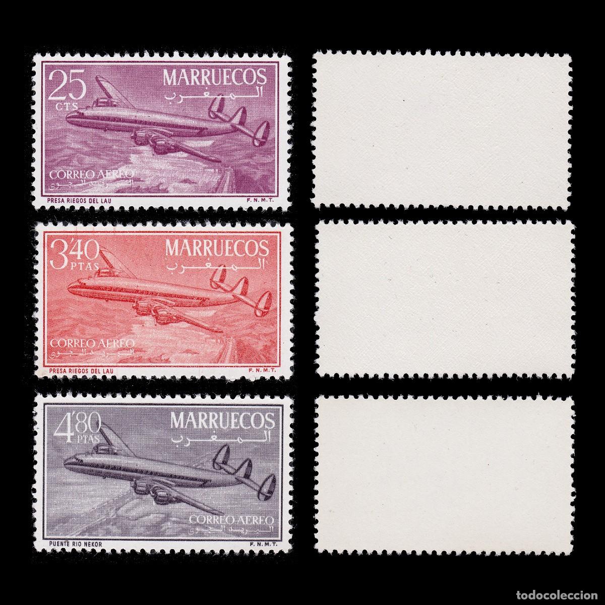 Sellos: Zona Norte Marruecos. 1956. CONSTELATION. 3 valores Nuevo** + Obsequio