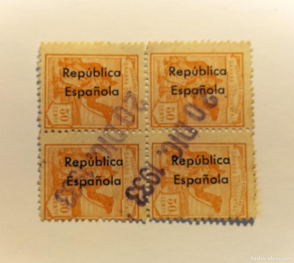 Sellos: SELLO SAHARA ESPA&Ntilde;OL 1931-1935 - (BLOQUE DE 4) - EDIFIL 43..