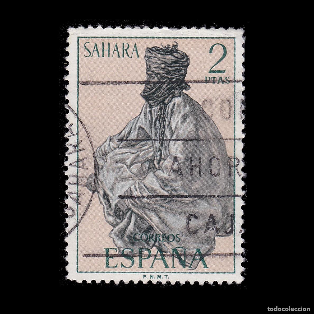 Sellos: Sahara Espa&ntilde;ol. 1972 Ind&iacute;gena. 2p. Matasello. Edifil 299 + Obsequio