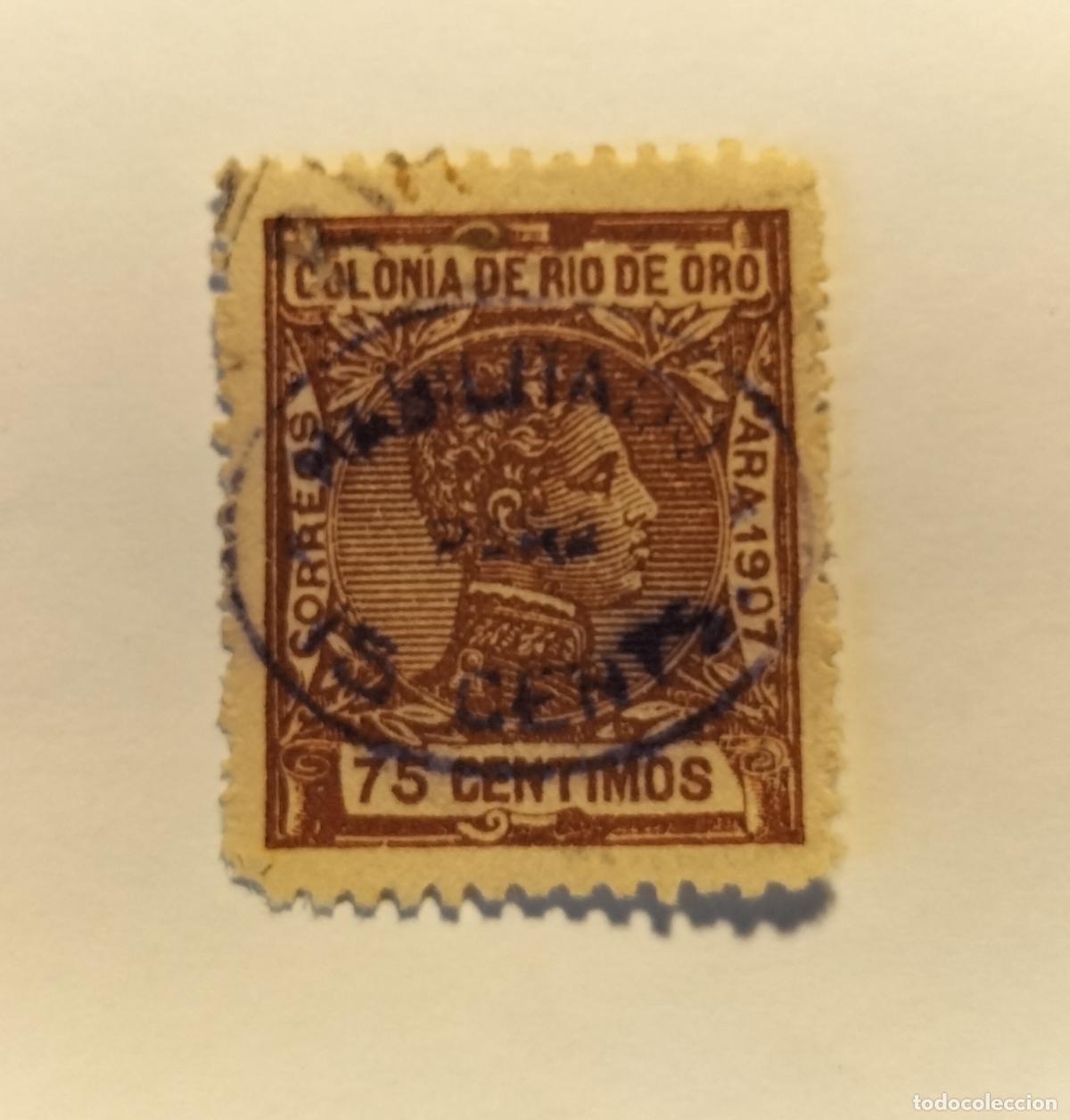Sellos: SELLO RIO DE ORO -COLONIA ESPA&Ntilde;OLA 1908- EDIFIL 39.
