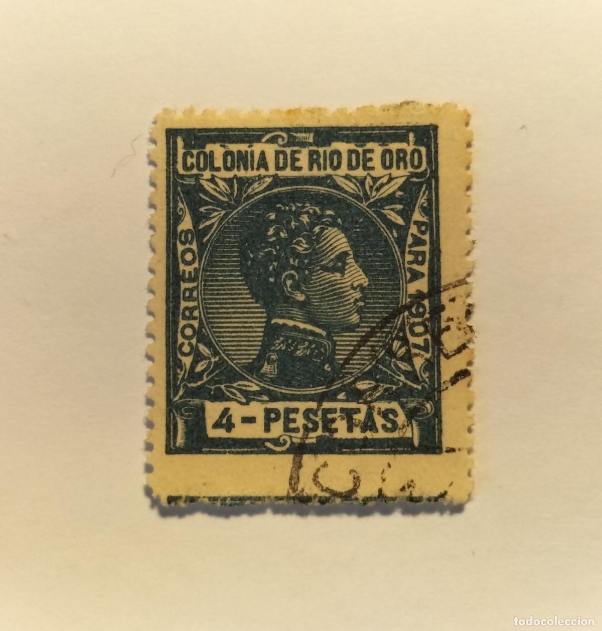Sellos: SELLO RIO DE ORO -COLONIA ESPA&Ntilde;OLA - ALFONSO XIII - 1907- EDIFIL 31.