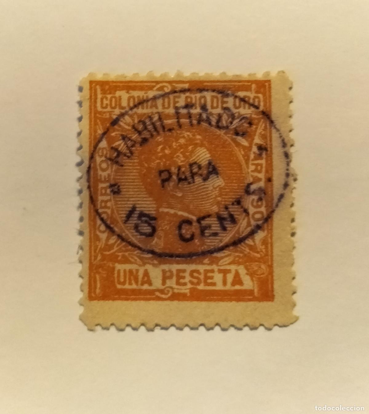 Sellos: SELLO RIO DE ORO -COLONIA ESPA&Ntilde;OLA - ALFONSO XIII - 1908- EDIFIL 40.