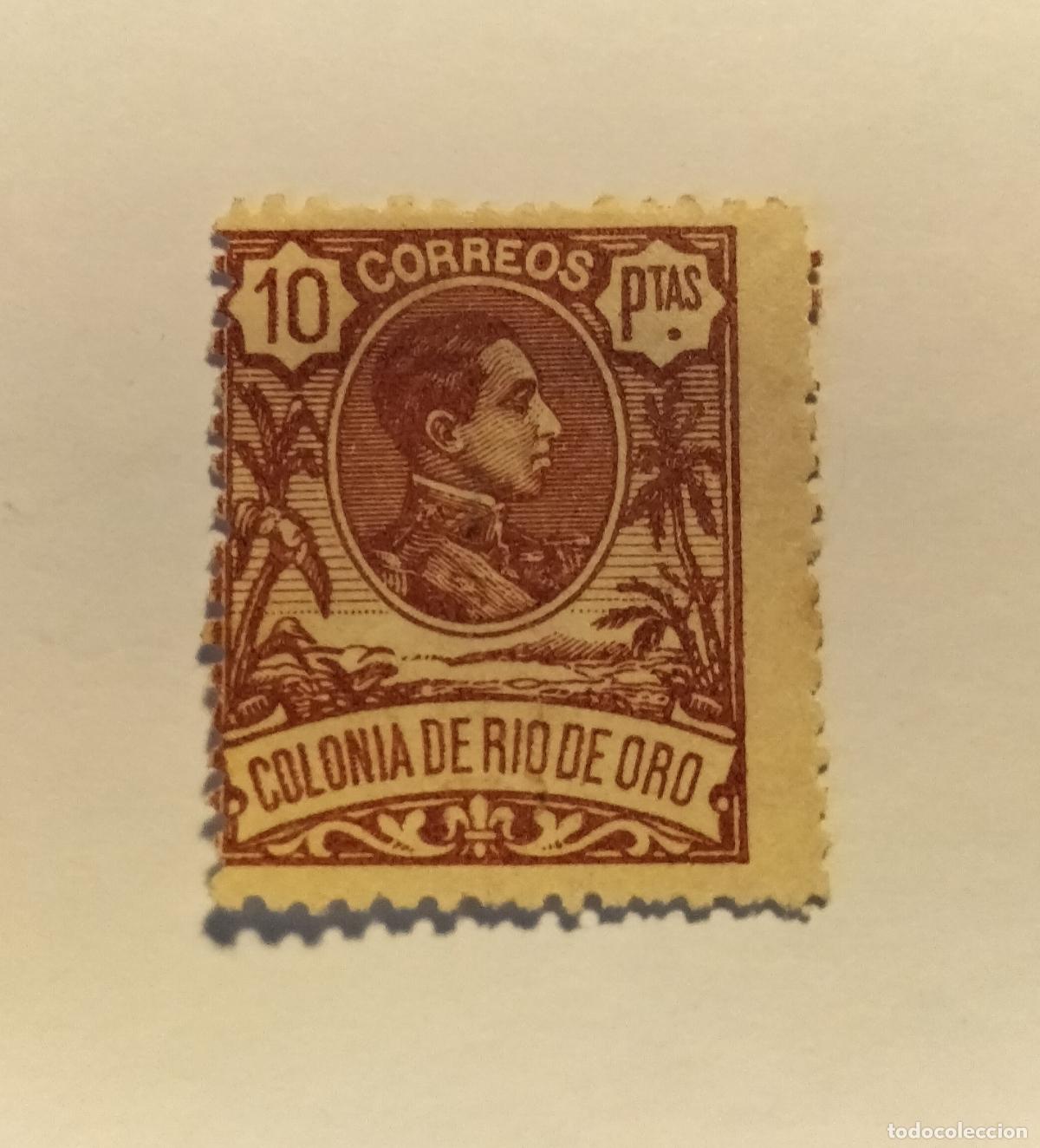 Sellos: SELLO RIO DE ORO -COLONIA ESPA&Ntilde;OLA - ALFONSO XIII - 1909- EDIFIL 53.