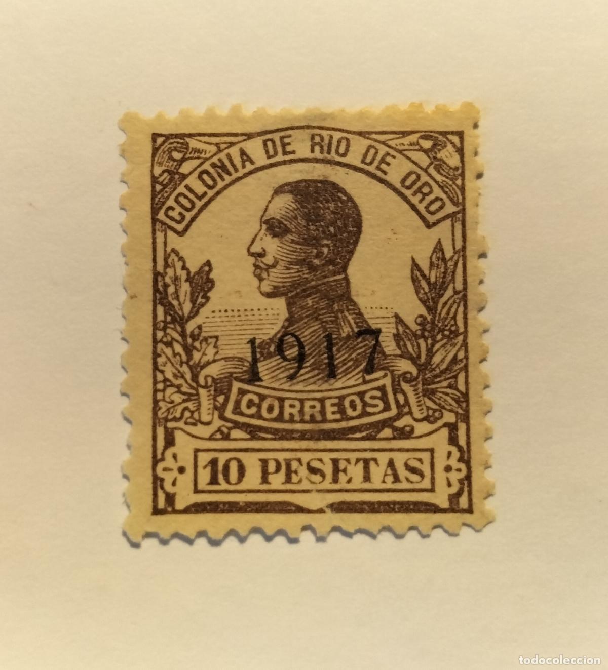 Sellos: SELLO RIO DE ORO -COLONIA ESPA&Ntilde;OLA - ALFONSO XIII - 1917- EDIFIL 103.