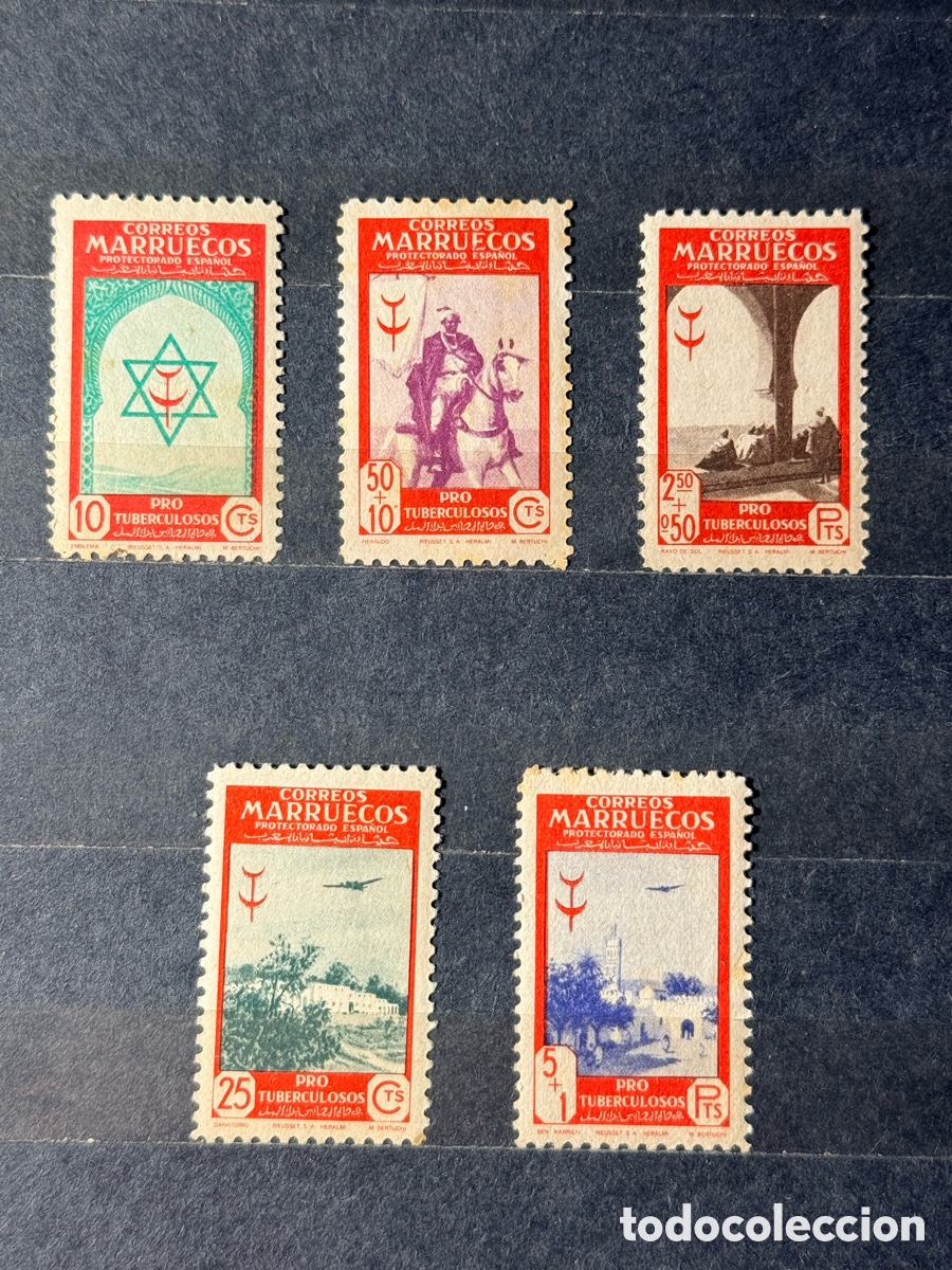 Sellos: Espa&ntilde;a. 1948. Estado Espa&ntilde;ol. Marruecos. 291, 293/296. Nuevos **