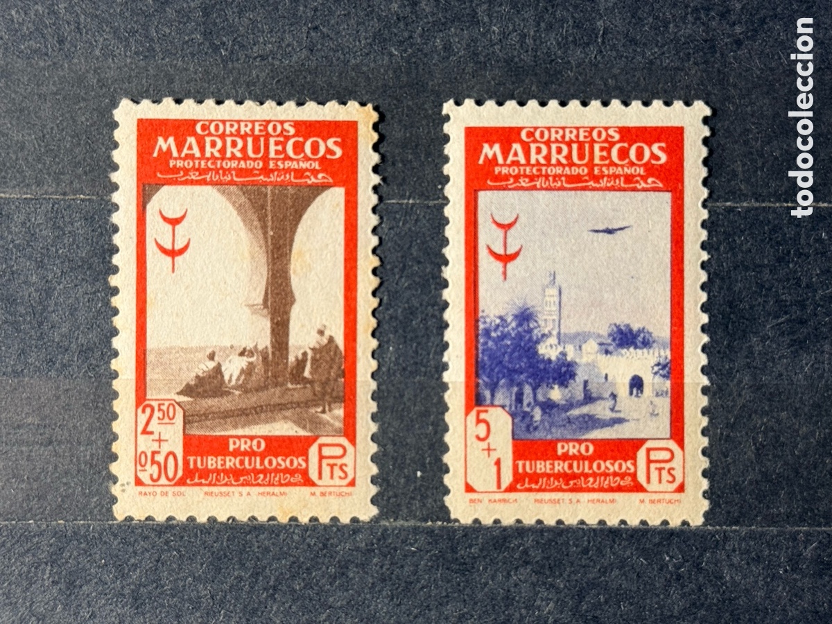 Sellos: Espa&ntilde;a. 1948. Estado Espa&ntilde;ol. Marruecos. Edifil 294 y 296. Nuevos **