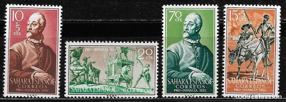 Sellos: SAHARA 1958, SERIE EDIFIL 149/152 - PRO INFANCIA . MNH.
