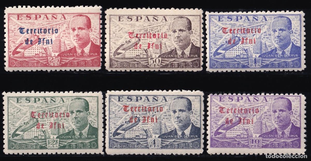 Sellos: IFNI, 1949 EDIFIL N&ordm; 59 / 64 /**/, Habilitados &rdquo;Territorio de Ifni&rdquo;, [SIN FIJASELLOS.]