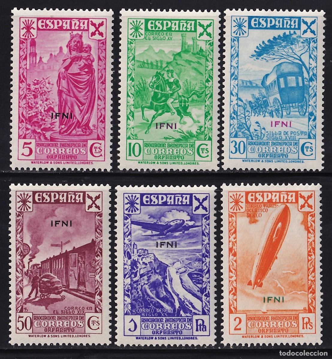 Sellos: IFNI, Beneficencia 1943 EDIFIL N&ordm; 1 / 6 /*/,