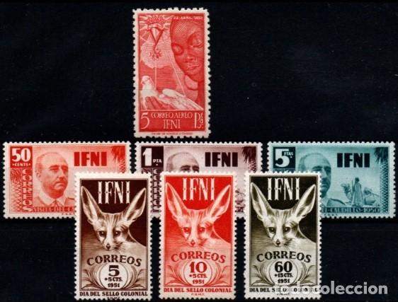 Sellos: Ifni n&ordm; 72/78. A&ntilde;o 1951