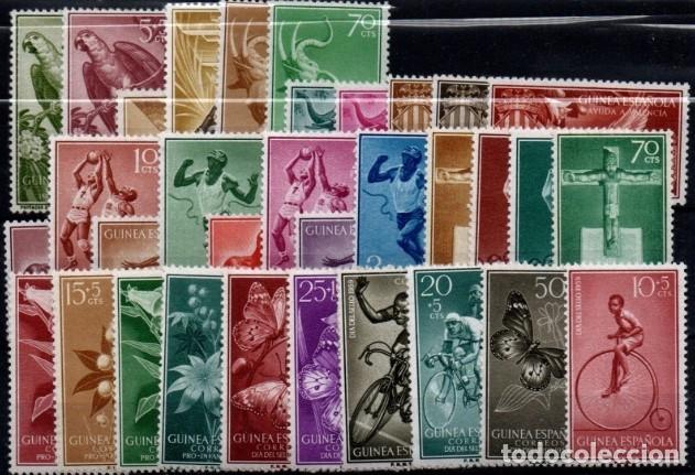 Sellos: Guinea espa&ntilde;ola n&ordm; 365/97. A&ntilde;o 1957/59