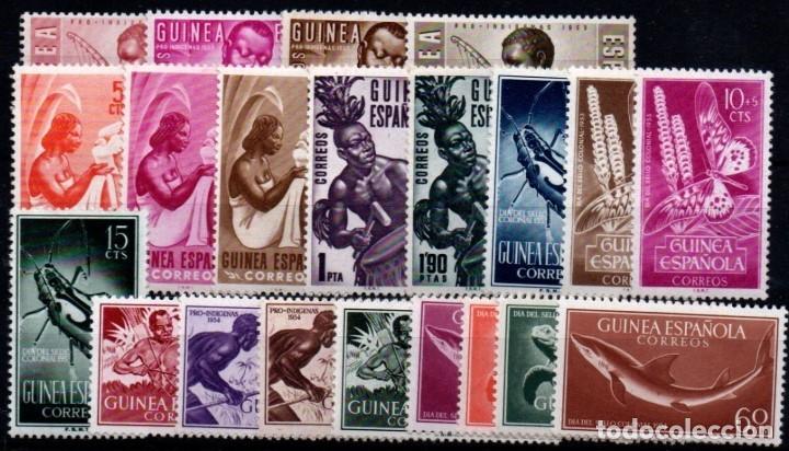 Sellos: Guinea espa&ntilde;ola n&ordm; 321/41. A&ntilde;o 1953/54