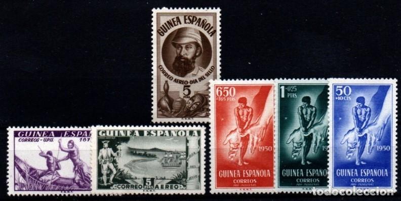 Sellos: Guinea espa&ntilde;ola n&ordm; 275/6, 294/7. A&ntilde;o 1949/50