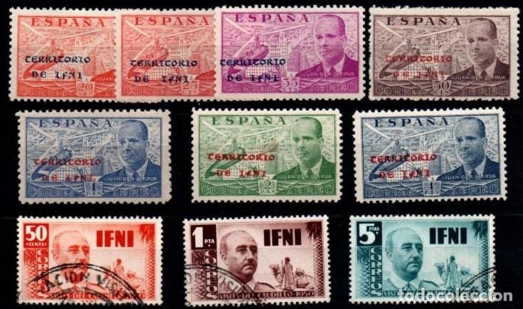 Sellos: Ifni n&ordm; 15H/P, 73/5. A&ntilde;o 1941/51