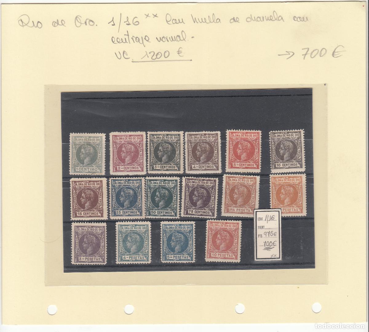 Sellos: CRCOL013 SELLOS COLONIA RIO DE ORO CAT 1-16XX