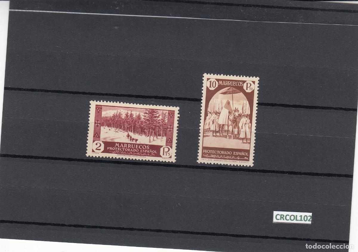 Sellos: CRCOL102 SELLOS MARRUECOS N&ordm; CAT 159 160 CON CHARNELA