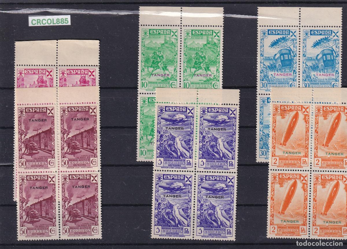 Sellos: CRCOL885 SELLOS ESPA&Ntilde;A COLONIA TANGER N&ordm; CAT. 6/11 BLOQUE DE 4 BORDE DE HOJA SIN CHARNELA