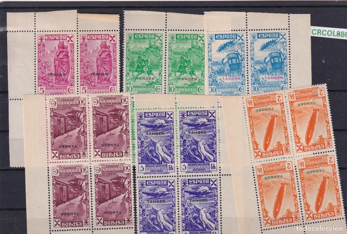 Sellos: CRCOL886 SELLOS ESPA&Ntilde;A COLONIA TANGER N&ordm; CAT. 6/11 BLOQUE DE 4 BORDE DE HOJA SIN CHARNELA