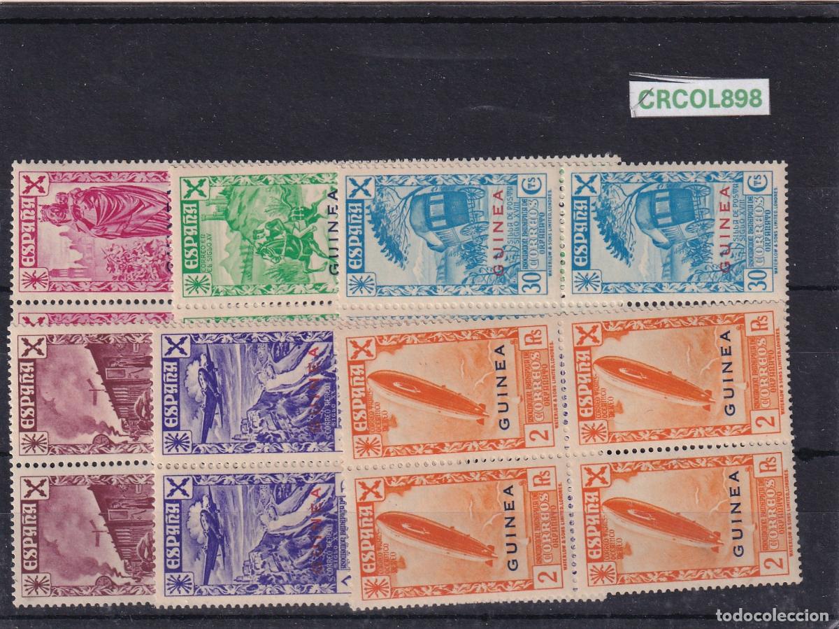 Sellos: CRCOL898 SELLOS ESPA&Ntilde;A COLONIA GUINEA BENEFICIENCIA N&ordm; CATALOGO 12/17 BLOQUE DE 4 XX SIN CHARNELA