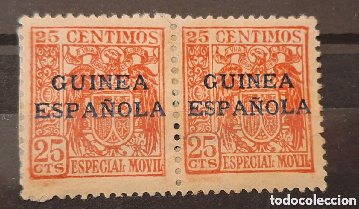 Sellos: Sello Especial movil pareja Habilitado Guinea Espa&ntilde;ola