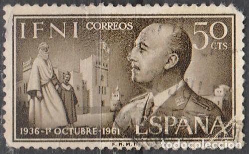 Sellos: IFNI -1961 - XXV ANIVERSARIO DE LA EXALTACION CAUDILLO A LA JEFATURA DEL ESTADO - EDIFIL 180 - USADO