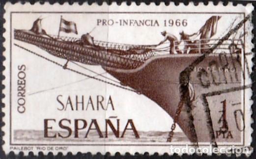 Sellos: 1966 - SAHARA - PRO INFANCIA - VAPOR FUERTEVENTURA - EDIFIL 250